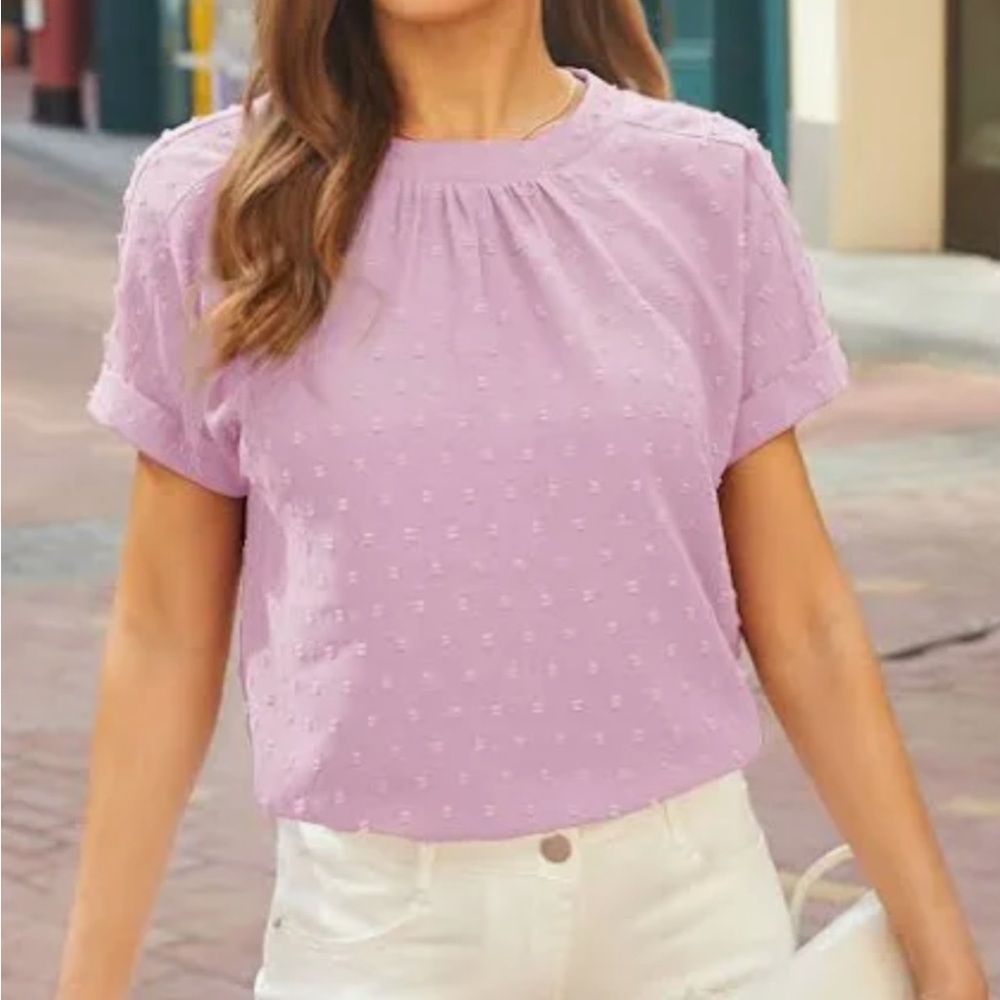 Lilac Swiss Dot Blouse